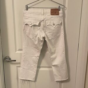 True Religion White Cropped Ankle Jeans low rise